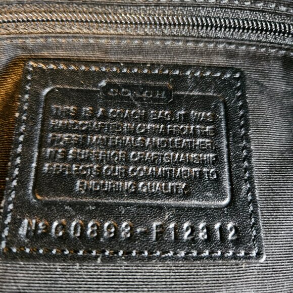 Coach Soho EUC Signature Flap Leather Black Grey Handbag-Item #714 - Picture 7 of 7